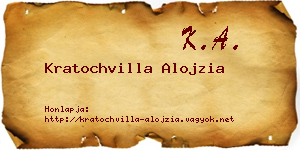 Kratochvilla Alojzia névjegykártya